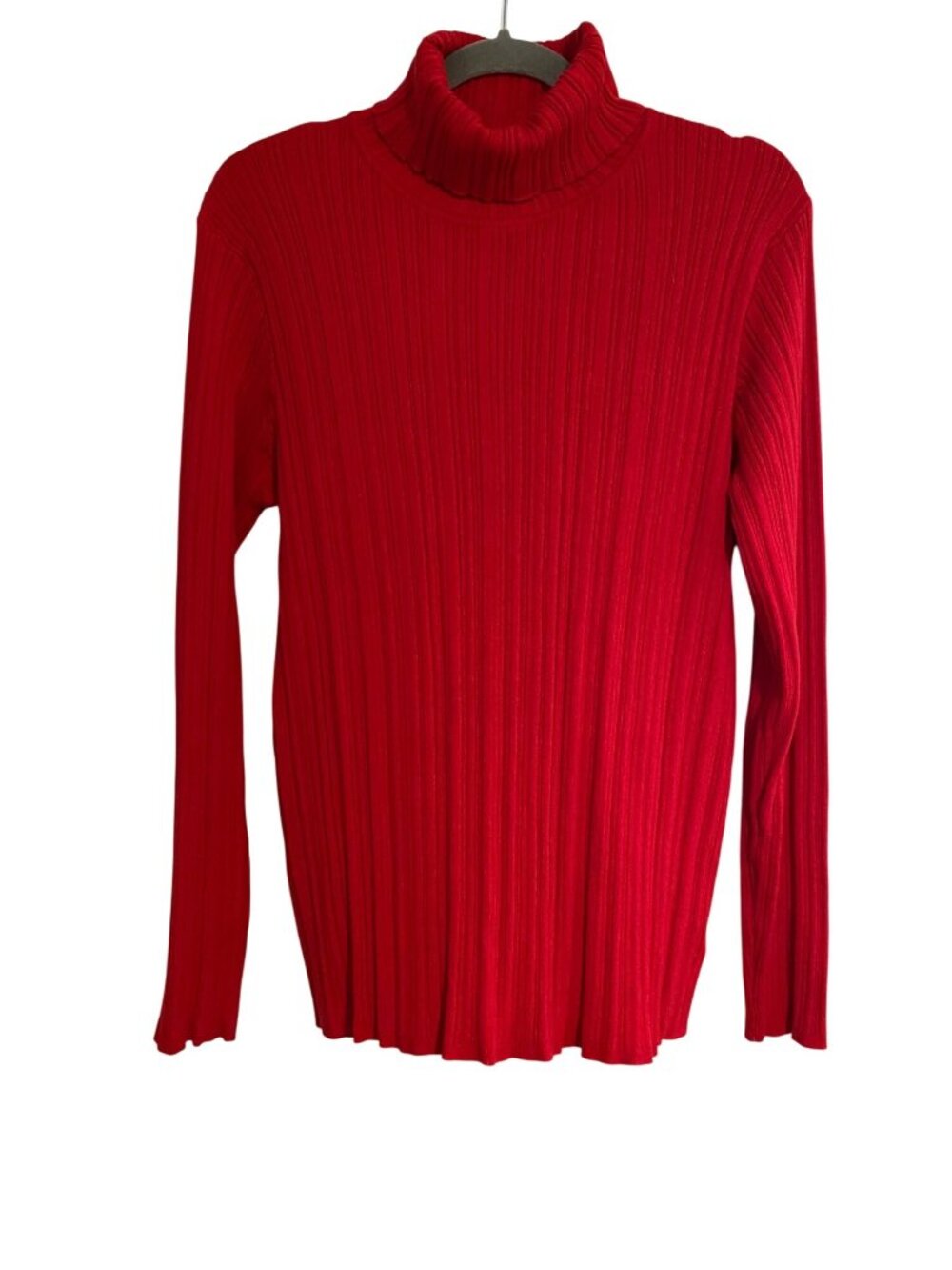Time And Tru Women's XXL 20 Red Turtleneck Sweater Ribbed Rayon Blend Casual